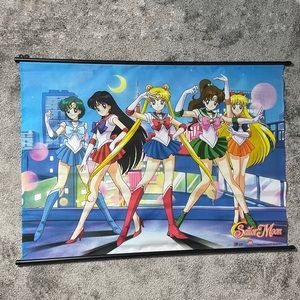 Sailor Moon Group Shot Ladies Anime Fabric Wall Art Scroll